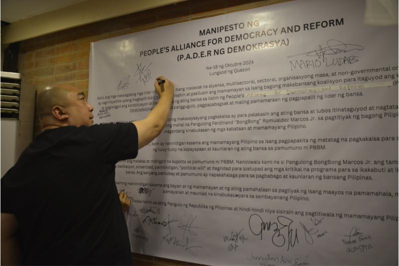 People’s Alliance for Democracy and Reform’ (PADER) backs PBBM leadership