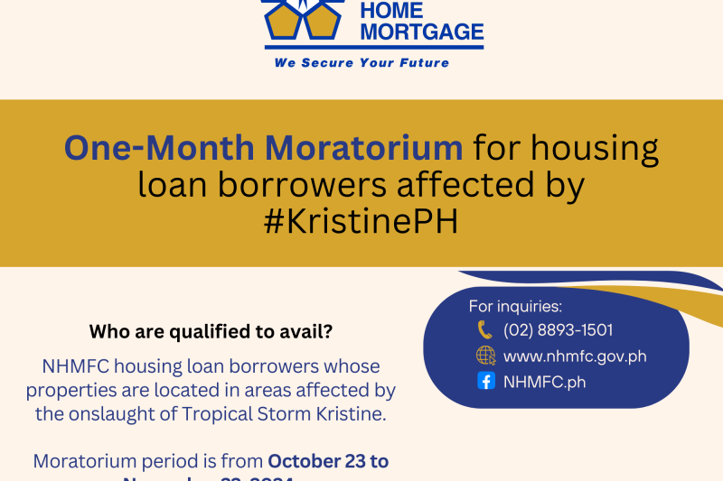 NHMFC implements moratorium for borrowers affected by typhoon