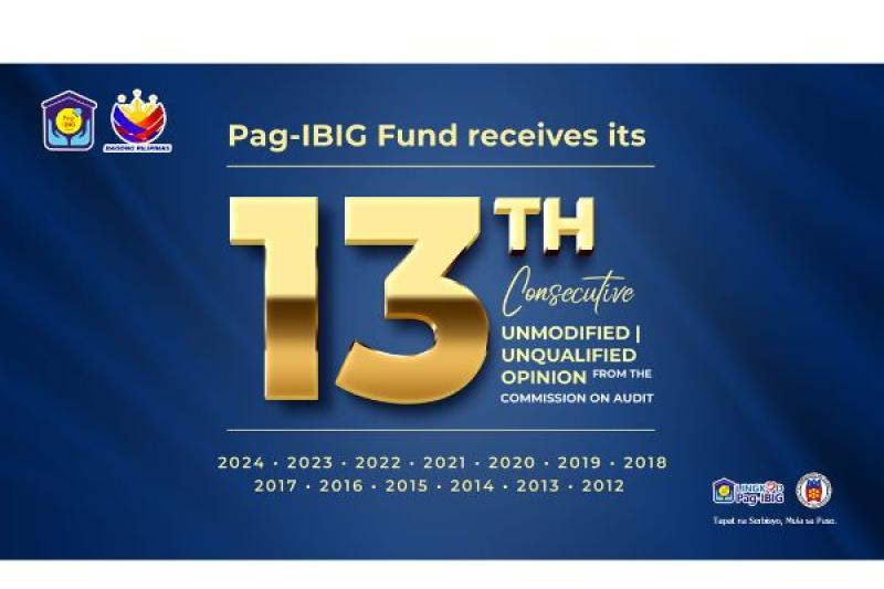 Pag-IBIG Fund Earns 13th Straight Unmodified Opinion from COA