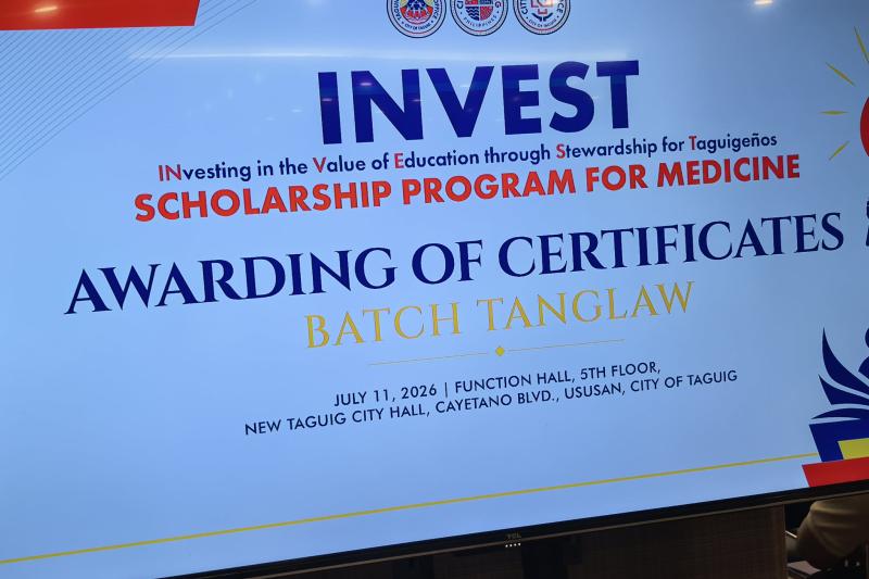 Invest Scholarship program sa 30 Medical Student ng Taguig aprobado na